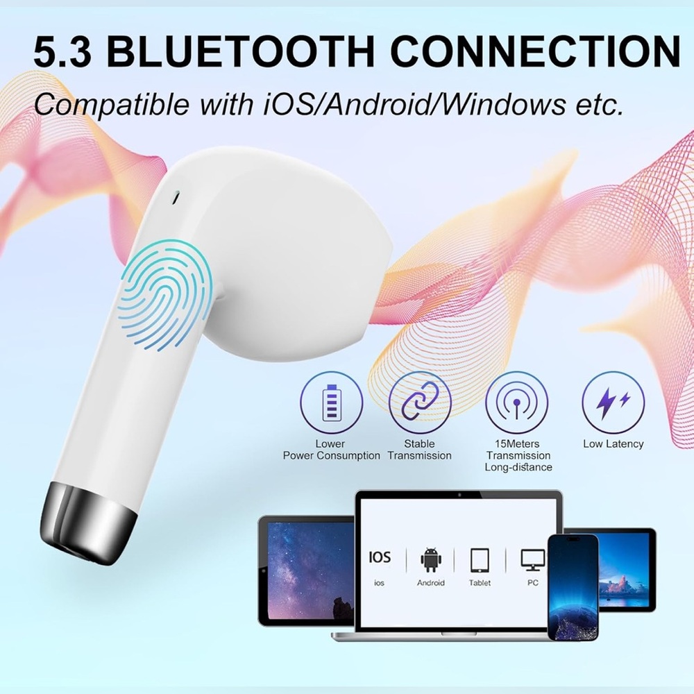 Bluetooth Earbuds w/ LED Display, 40-hour Playtime, IPX5 Waterproof - Picture 6 of 8